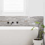 Smart Tiles 11.4 in. W X 22.5 in. L Gray Multiple Finish (Mosaic) Vinyl Adhesive Wall Tile 2 pc