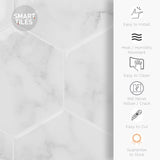 Smart Tiles 9.56 in. W X 10.61 in. L White Glazed Vinyl Adhesive Wall Tile 4 pc