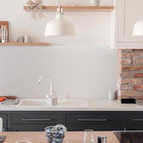 Smart Tiles 8.95 in. W X 8.98 in. L White Glazed Vinyl Adhesive Wall Tile 4 pc