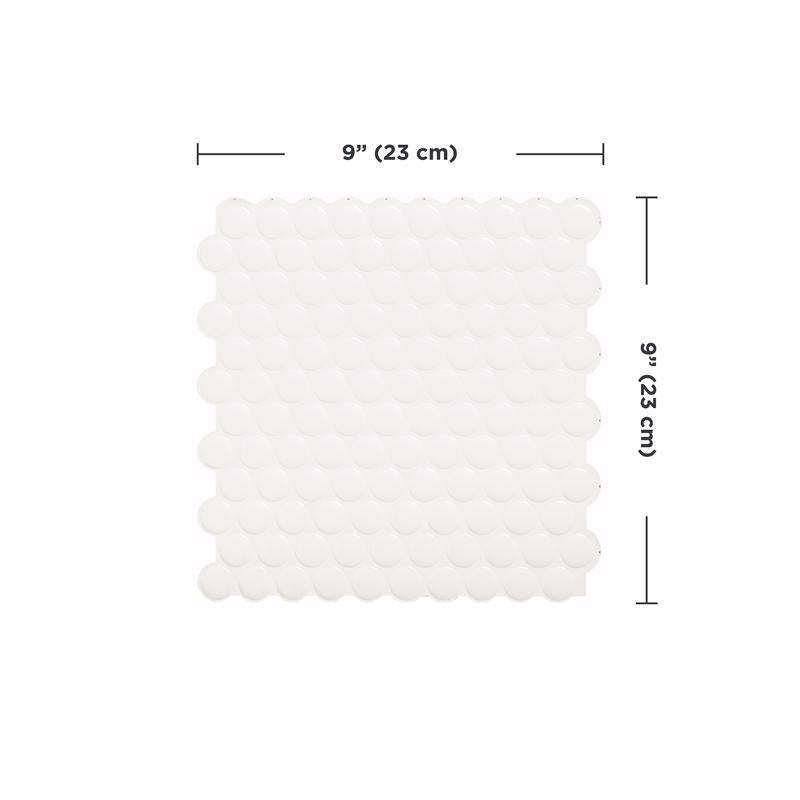 Smart Tiles 8.95 in. W X 8.98 in. L White Glazed Vinyl Adhesive Wall Tile 4 pc