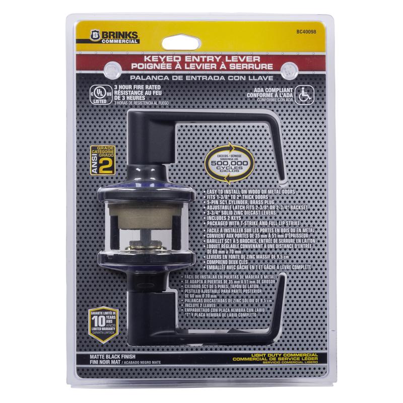 ENTRY LEVER MATTE BLK 2"