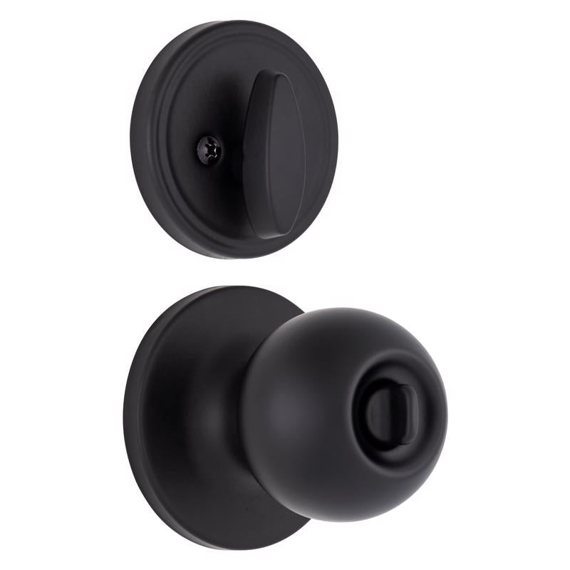 Brinks Commercial Matte Black Knob and Deadbolt Set 2 in.