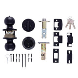 Brinks Commercial Matte Black Knob and Deadbolt Set 2 in.