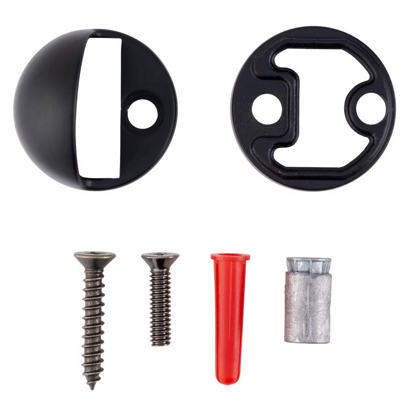 Brinks Commercial Steel Matte Brass/Black Door Stop Mounts to floor 1.75 in.