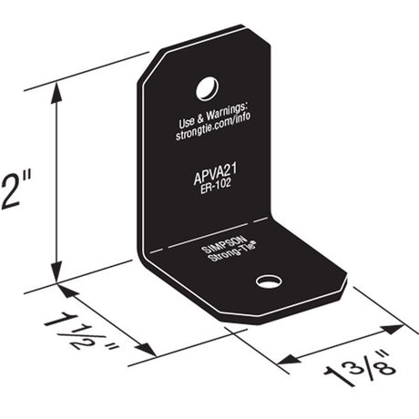 Simpson Strong-Tie APVA 2 in. W X 1.5 in. L Steel Angle