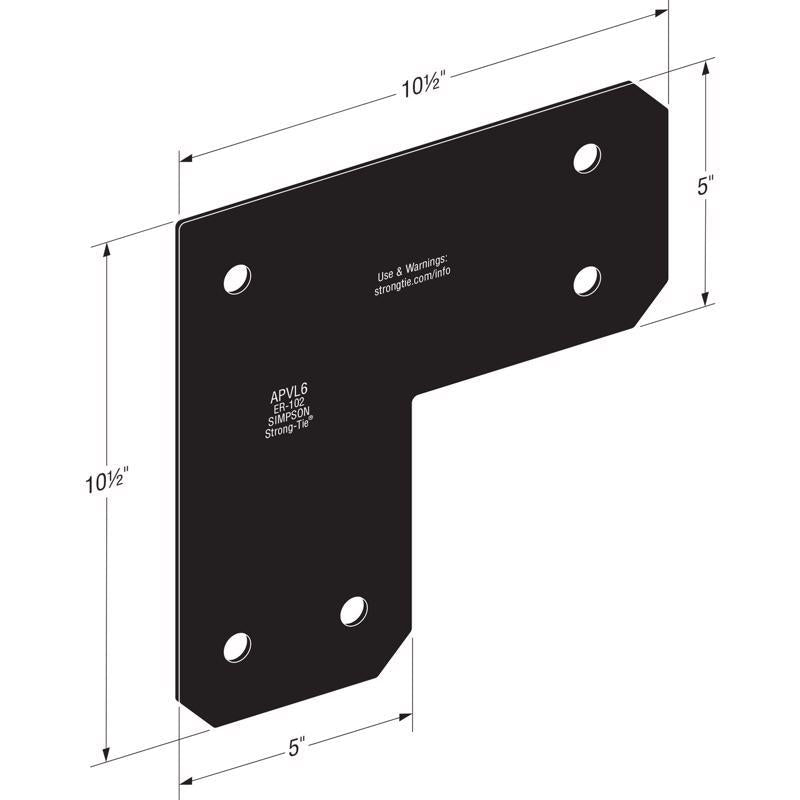 Simpson Strong-Tie APVA 10.5 in. H X 10.5 in. W X 5 in. D Steel Inside L Strap Brace