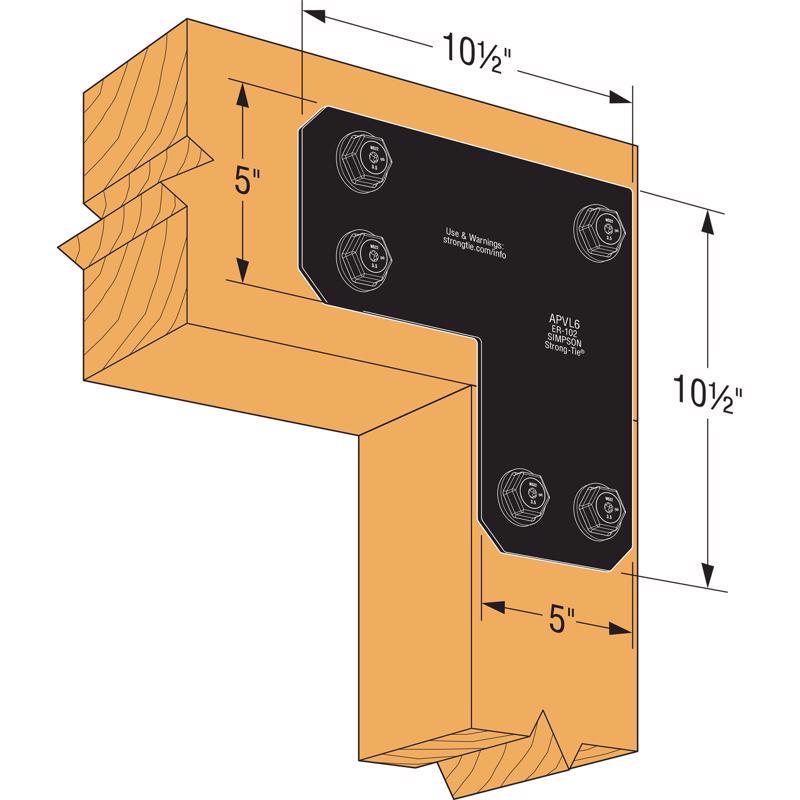 Simpson Strong-Tie APVA 10.5 in. H X 10.5 in. W X 5 in. D Steel Inside L Strap Brace