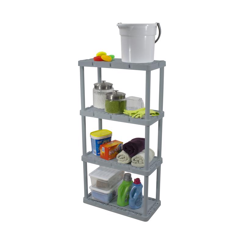 Gracious Living 48 in. H X 24 in. W X 12 in. D Plastic 4-Tier Shelving Unit