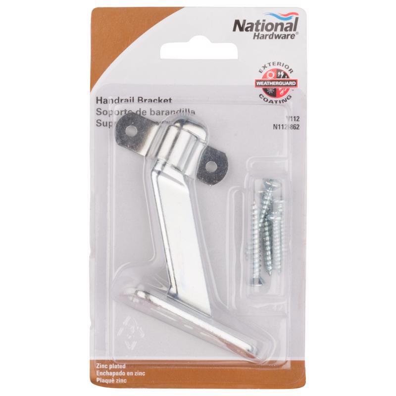 National Hardware Silver Zinc Die Cast w/Steel Strap Handrail Bracket 2.13 in. L 250 lb