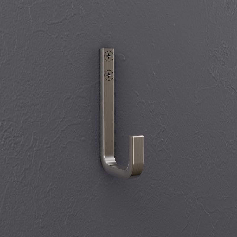 National Hardware Reed Satin Nickel Steel 4 in. L Hook 60 lb 1 pk