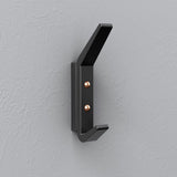 National Hardware Reed Matte Black Black Aluminum 4-3/4 in. L Hook 25 lb 1 pk