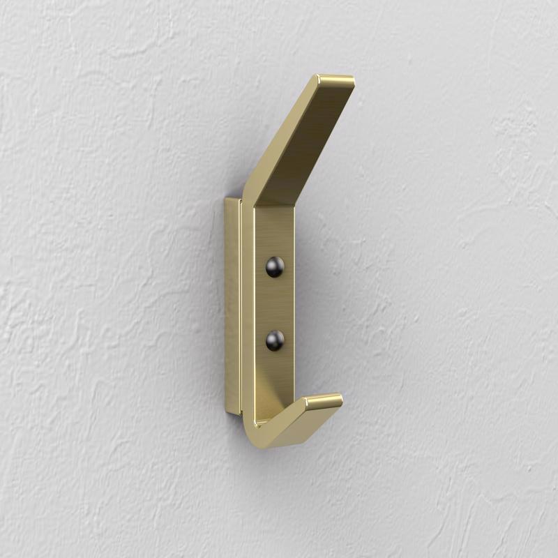 National Hardware Reed Medium Brushed Gold Steel 4-3/4 in. L Hook 25 lb 1 pk