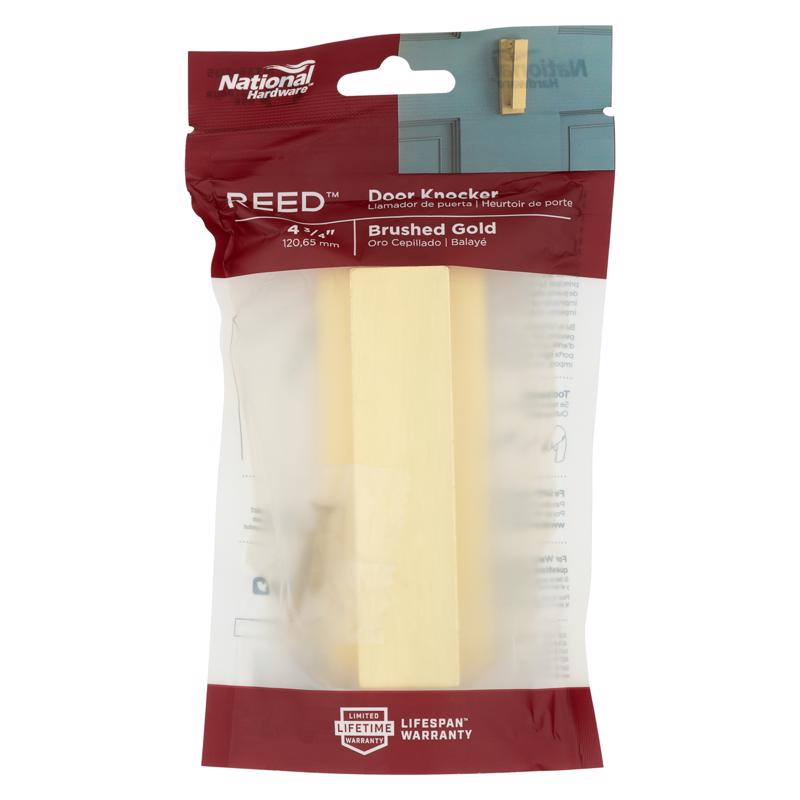 National Hardware Reed 4.75 in. L Brushed Gold Brass Door Knocker