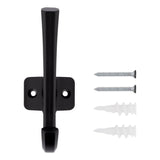 National Hardware Powell Medium Matte Black Black Aluminum 4-15/16 in. L Angled Hook 60 lb 1 pk