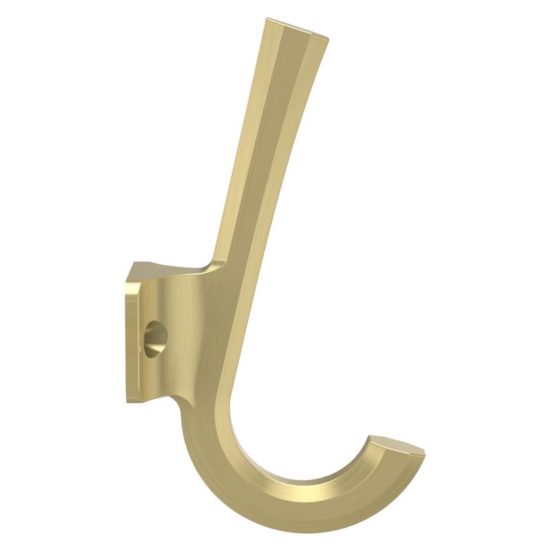National Hardware Powell Medium Brushed Gold Aluminum 4-15/16 in. L Angled Hook 60 lb 1 pk