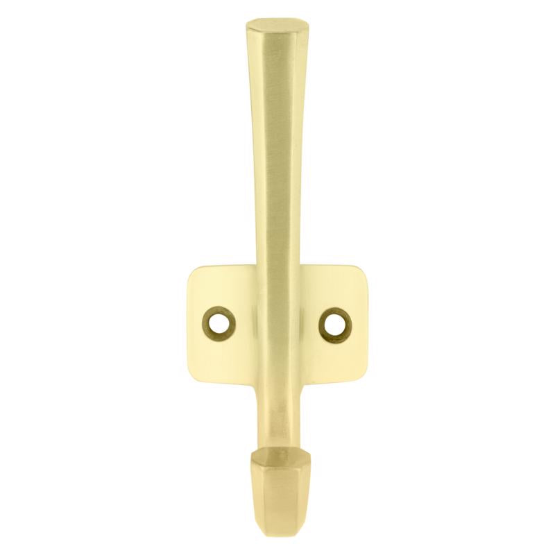 National Hardware Powell Medium Brushed Gold Aluminum 4-15/16 in. L Angled Hook 60 lb 1 pk