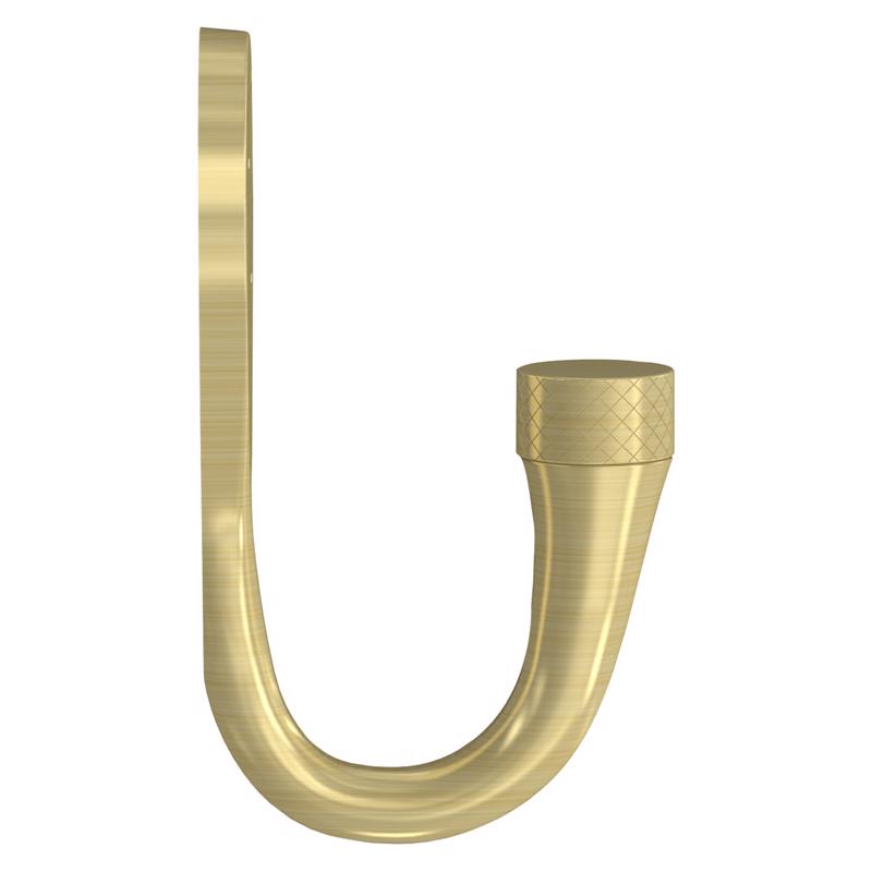 National Hardware Powell Medium Brushed Gold Aluminum 2-5/8 in. L Knurled Hook 60 lb 1 pk