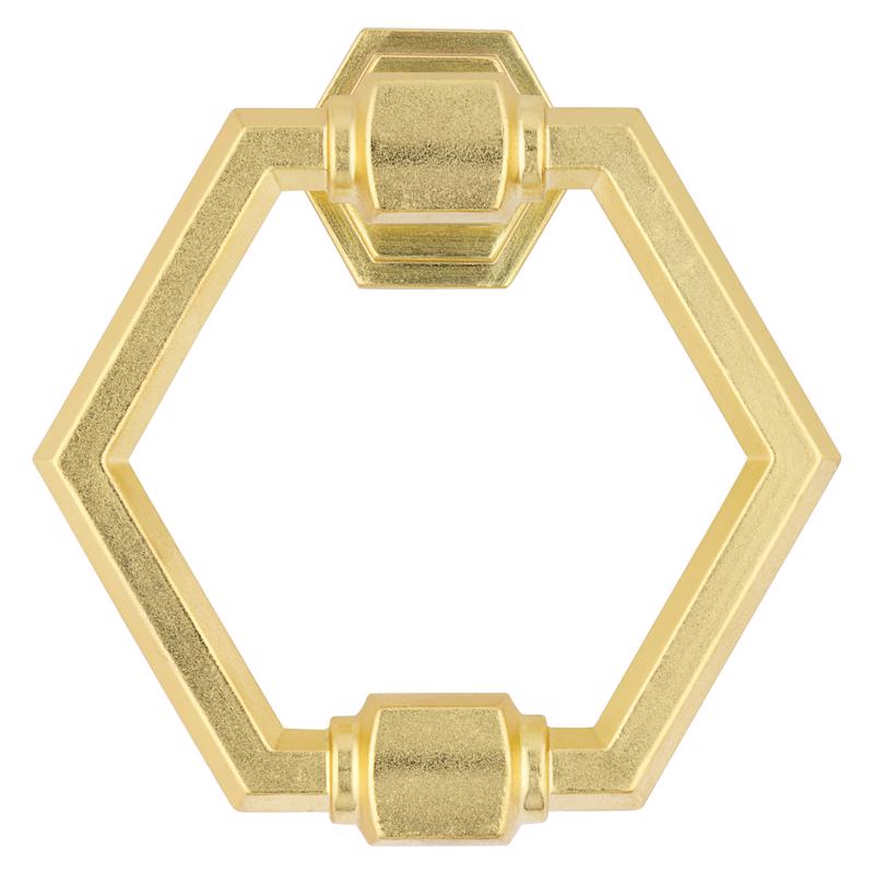 National Hardware Powell 4 in. L Brushed Gold Die Cast Zinc Door Knocker