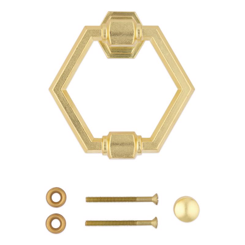 National Hardware Powell 4 in. L Brushed Gold Die Cast Zinc Door Knocker