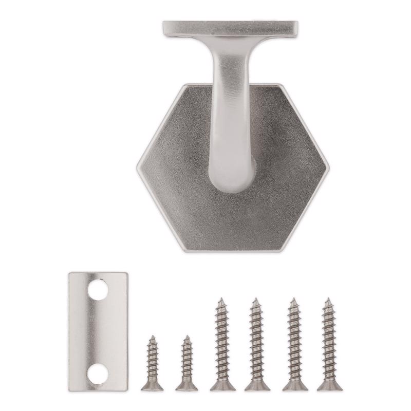 National Hardware Powell Gray Zinc Die Cast w/Steel Strap Handrail Bracket 3-5/32 in. L 150 lb