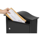 Architectural Mailboxes The Saratoga Galvanized Steel Wall Mount Black Locking Mailbox