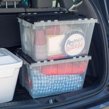 Greenmade Instaview 12 gal Black/Clear Hinged-Lid Tote 12.9 in. H X 15.3 in. W X 21.6 in. D Stackabl