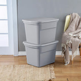 Sterilite 18 gal Gray Storage Tote 16-1/8 in. H X 23-1/2 in. W X 18-3/8 in. D Stackable