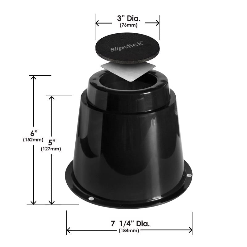 Slipstick Plastic Bed Risers Black Round 4 pk
