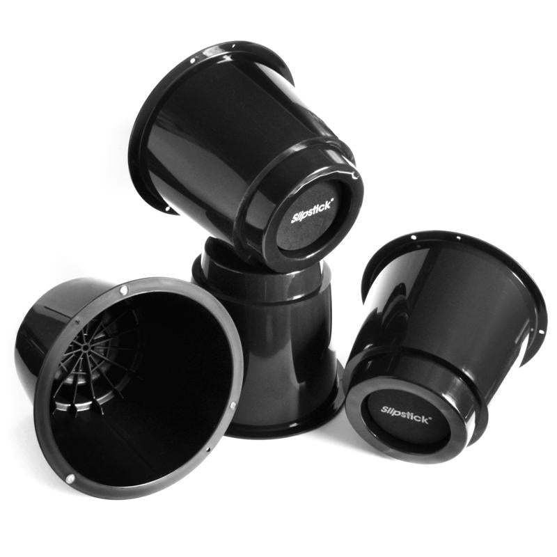 Slipstick Plastic Bed Risers Black Round 4 pk