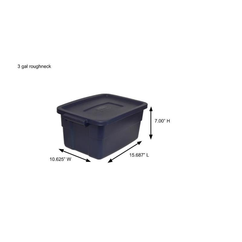 Rubbermaid Roughneck 3 gal Navy Storage Box 7 in. H X 10.625 in. W X 15.687 in. D Stackable