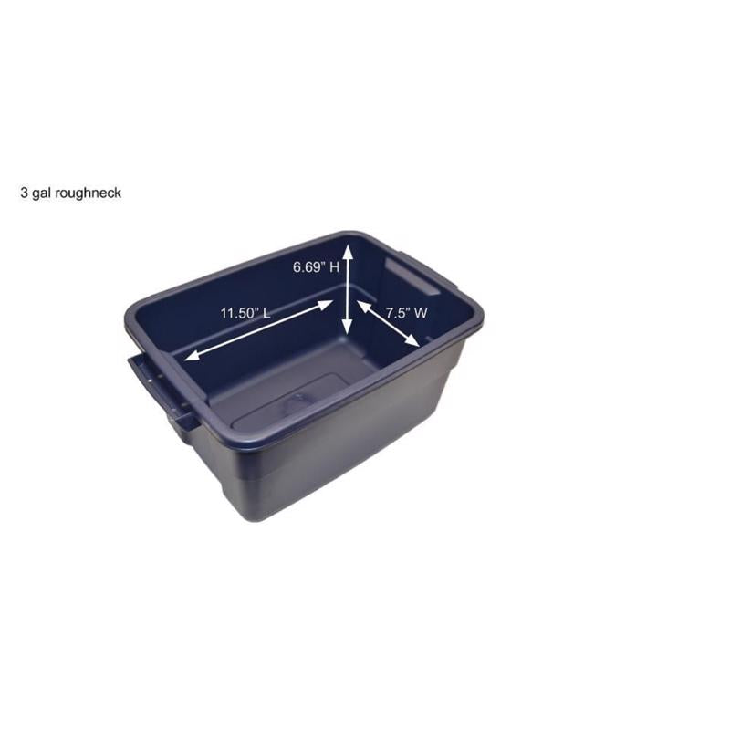 Rubbermaid Roughneck 3 gal Navy Storage Box 7 in. H X 10.625 in. W X 15.687 in. D Stackable