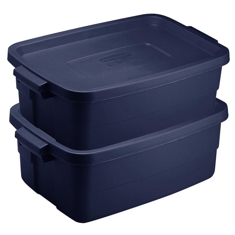 Rubbermaid Roughneck 3 gal Navy Storage Box 7 in. H X 10.625 in. W X 15.687 in. D Stackable