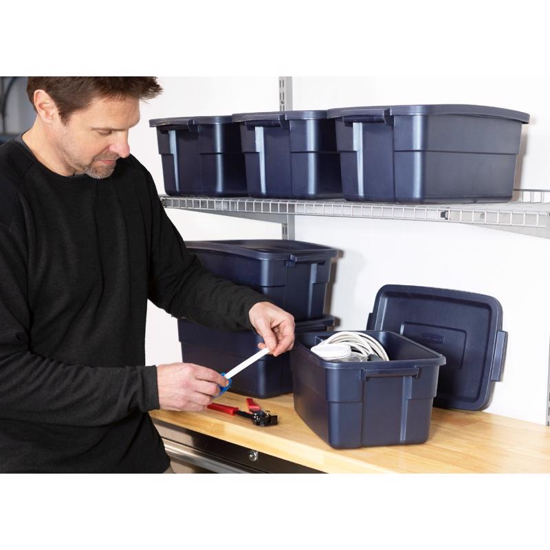 Rubbermaid Roughneck 3 gal Navy Storage Box 7 in. H X 10.625 in. W X 15.687 in. D Stackable