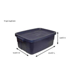 Rubbermaid Roughneck 10 gal Navy Storage Box 8.875 in. H X 15.875 in. W X 23.875 in. D Stackable