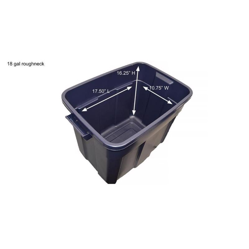 Rubbermaid Roughneck 18 gal Navy Storage Box 16.375 in. H X 15.875 in. W X 23.875 in. D Stackable