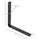 Hampton 1.50 in. H X 10.25 in. W X 1/4 in. D Black Steel Inside/Outside Corner Brace
