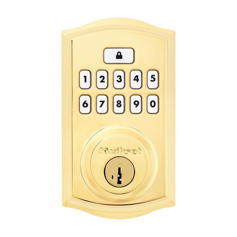 Kwikset SmartCode Polished Brass Metal Electronic Deadbolt