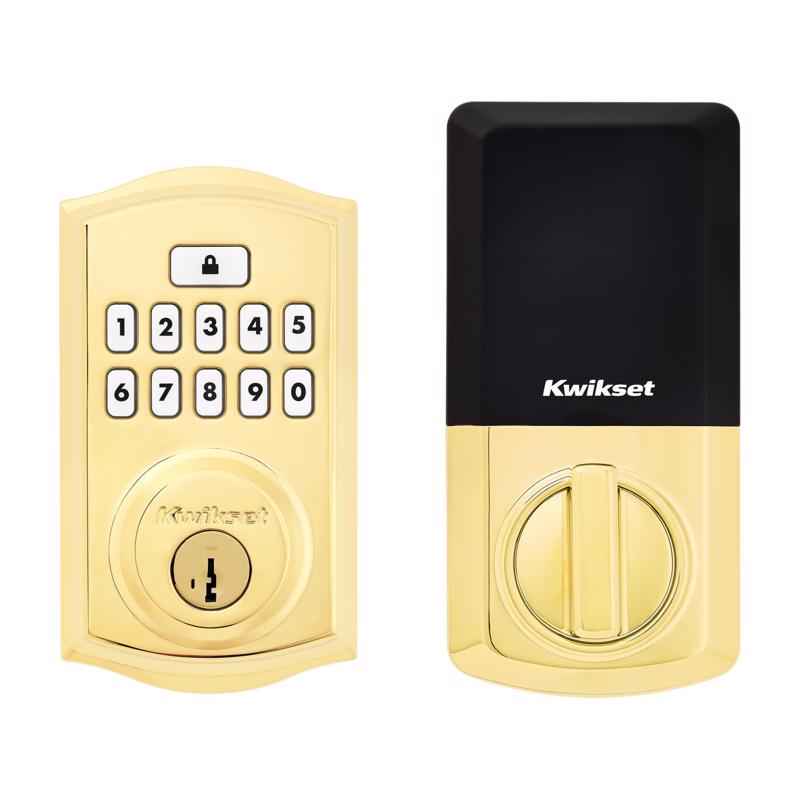 Kwikset SmartCode Polished Brass Metal Electronic Deadbolt