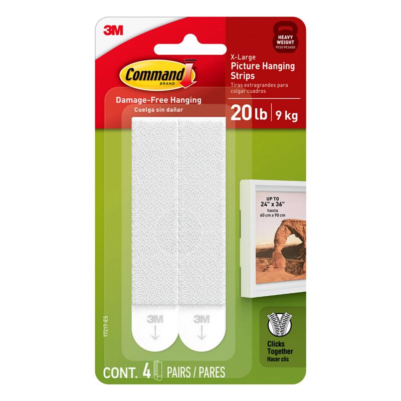 3M Command White Picture Hanging Strips 20 lb 4 pair