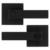 Kwikset Matte Black Entry Lever 1-3/4 in.