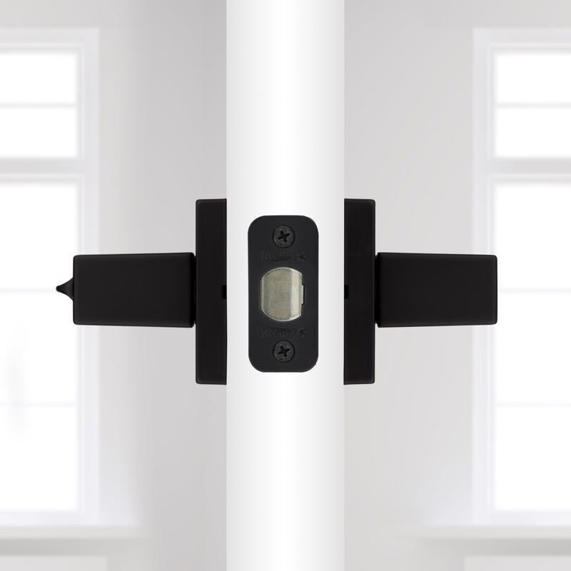 Kwikset Matte Black Entry Lever 1-3/4 in.