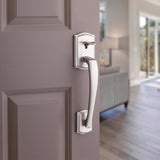 Kwikset Prescott Satin Nickel Entry Handleset 1-3/4 in.