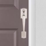 Kwikset Prescott Satin Nickel Entry Handleset 1-3/4 in.
