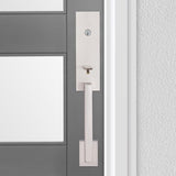 Kwikset Vancouver Satin Nickel Entry Handleset 1-3/4 in.