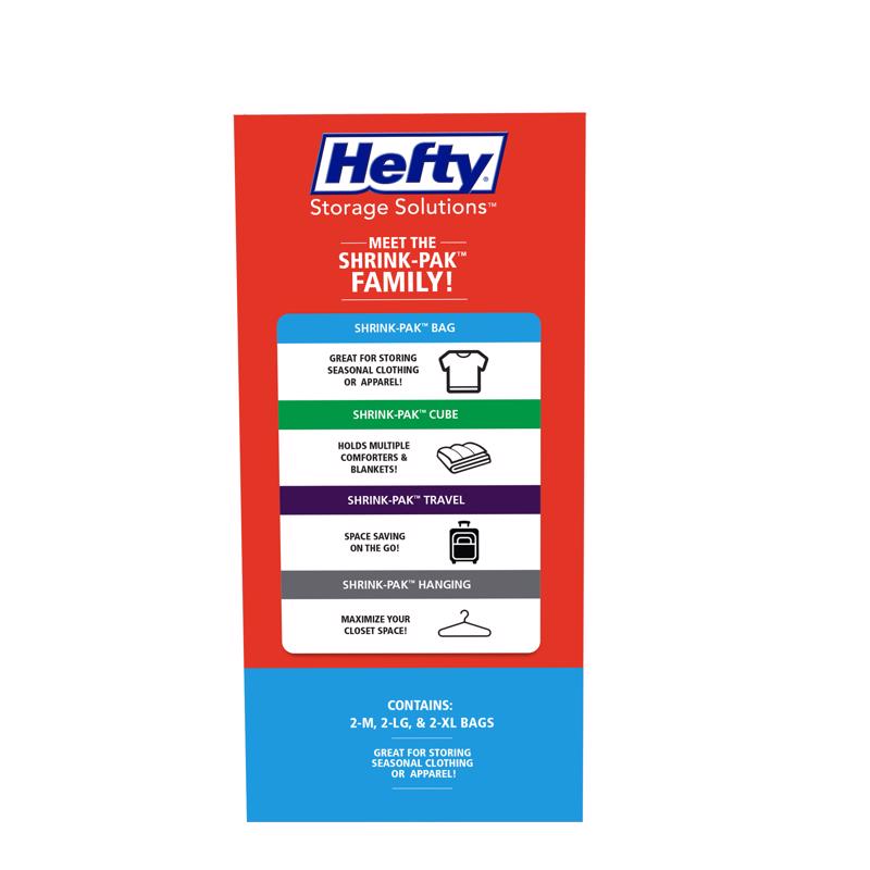 Hefty Shrink-Pak Clear Vacuum Cube Storage Bags