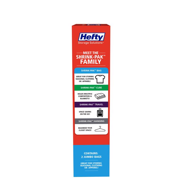 Hefty Shrink-Pak Clear Jumbo Vacuum Cube Storage Bags