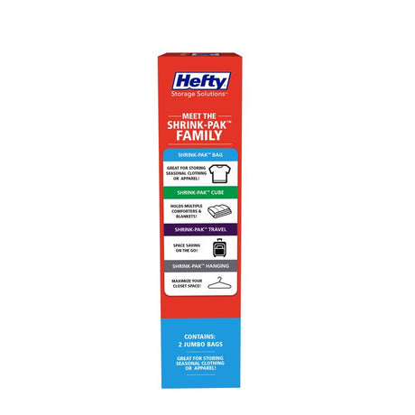 Hefty Shrink-Pak Clear Jumbo Vacuum Cube Storage Bags