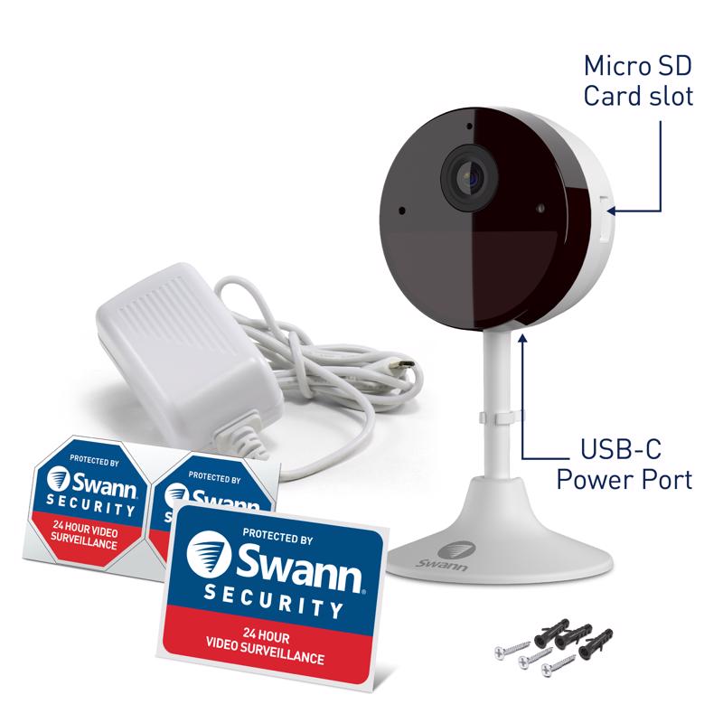 Swann Plug-in Indoor Smart-Enabled Security Camera
