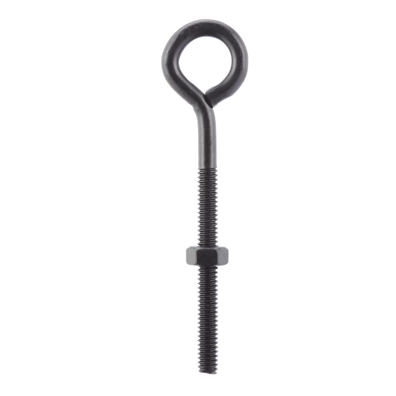 Wright 1/4 in. X 4 in. L Black Steel Eyebolt Nut Included