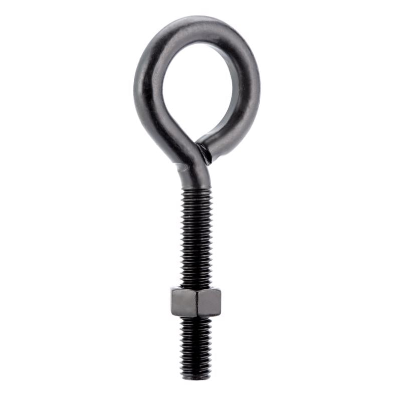 Wright 3/8 in. X 4 in. L Black Steel Eyebolt Nut Included